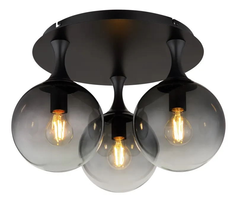 Dalton Ø46 Rookkleurig plafondlamp Van Globo Lighting - Dalton plafond&nbsp;har en rund design med tre eleganta klot i en sofistikerad r&ouml;kf&auml;rgad ton.