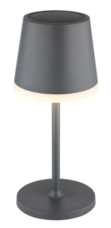 Bordslampa LED Antraciet solarlamp Van Globo Lighting - Den diskreta designen sm&auml;lter in i alla milj&ouml;er och med IP44-klassning &auml;r den t&aring;lig mot v&auml;der och vind.