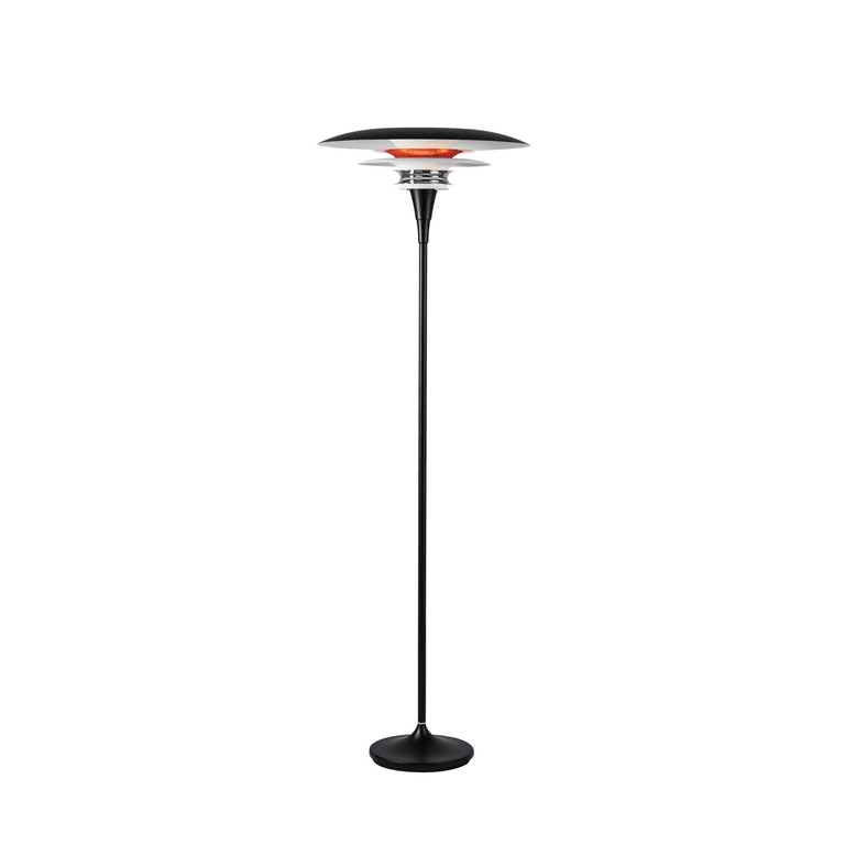 Diablo Ø50 Zwart/rood vloerlamp Van Belid - De lamp is verkrijgbaar in diverse kleurencombinaties, met name in een opvallende mix van matzwart en glanzend rood, wat zorgt voor een moderne en tegelijkertijd dramatische uitstraling.