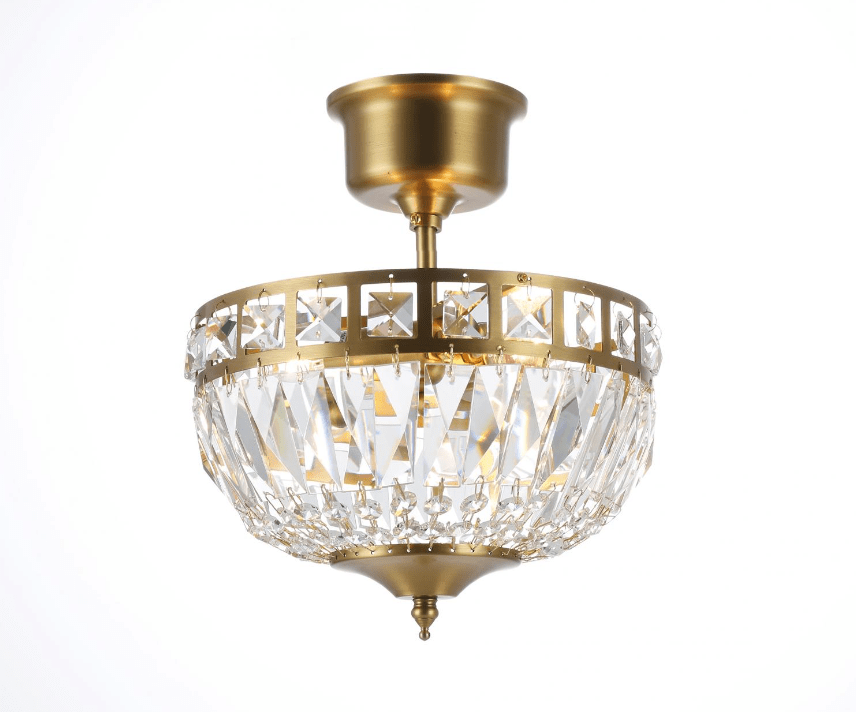 Flores Ø25 Geborsteld messing kristal Van Norrsken Design - De met de hand geslepen Klasse 1 K9-kristallen hebben een spectaculaire glans en creëren een prachtig lichtspel dat elke kamer omtovert in een sprankelende oase.
