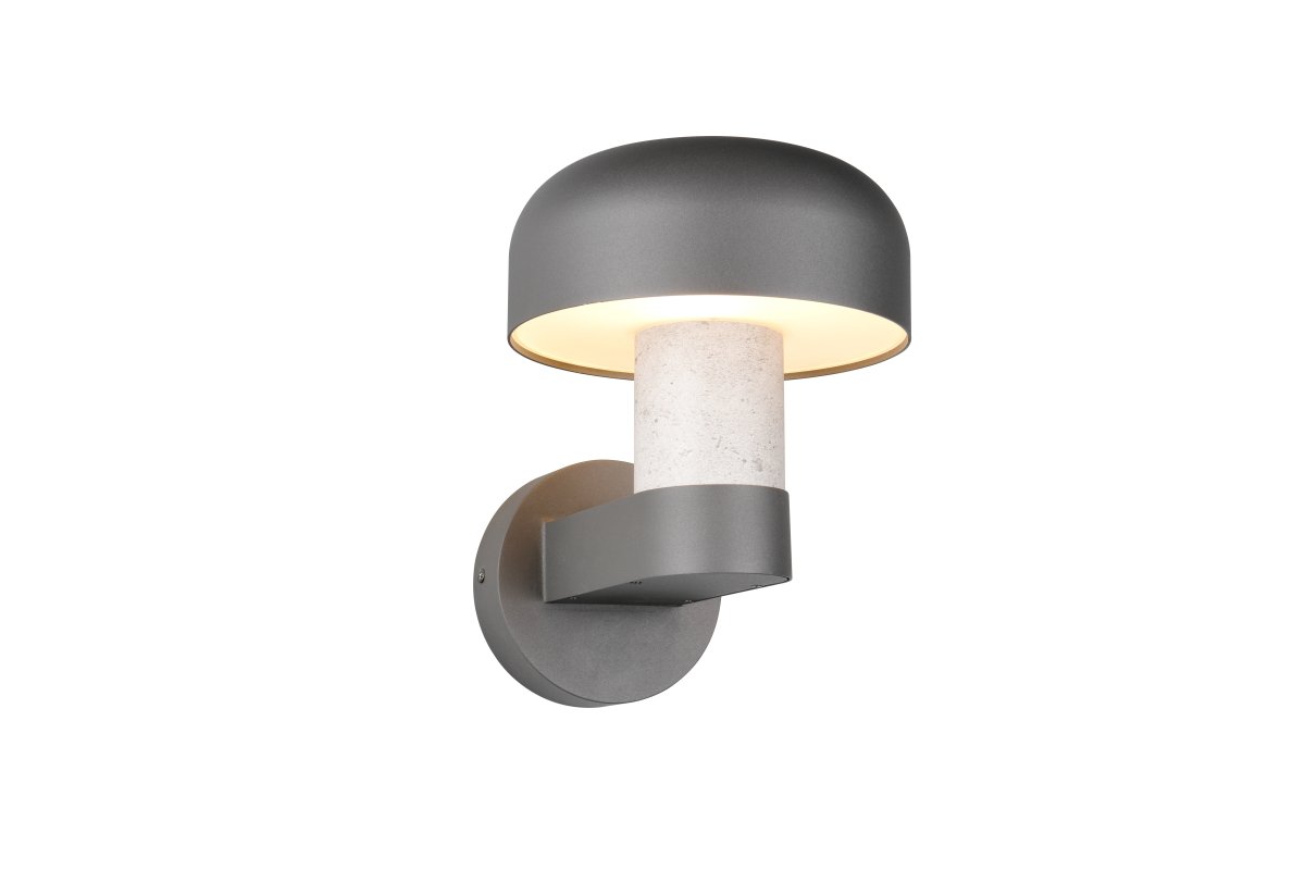Fraser 24cm Betonnen uiterlijk buitenlamp Van Trio Lighting - De donkergrijze afwerking en het op beton ge&iuml;nspireerde deel geven de gevel een warm en stijlvol karakter.