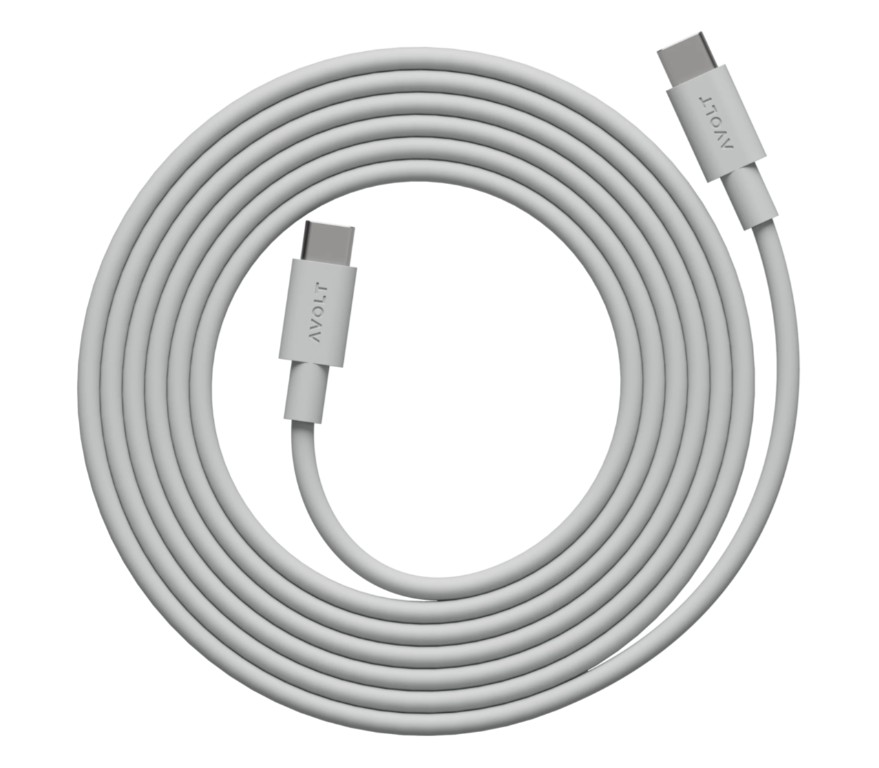 Cable 1 USB C to USB C Charging Cable, 2m Grijs Van Avolt - Perfect te combineren met andere producten van Avolt &ndash; Functie en vorm komen samen, waar u ook bent.
