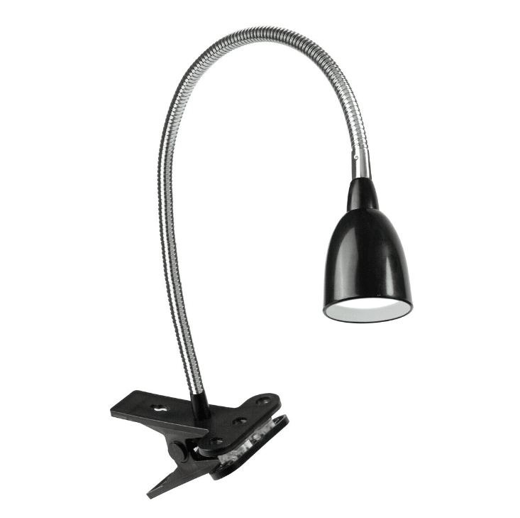 Stella Zwart klemlamp Van Airam - Bevestig de lamp met de klem aan de rand van een tafel of plank.