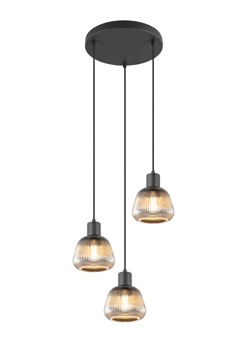 Tarifa Ø37 Rookgrijs hanglamp Van Trio Lighting - 