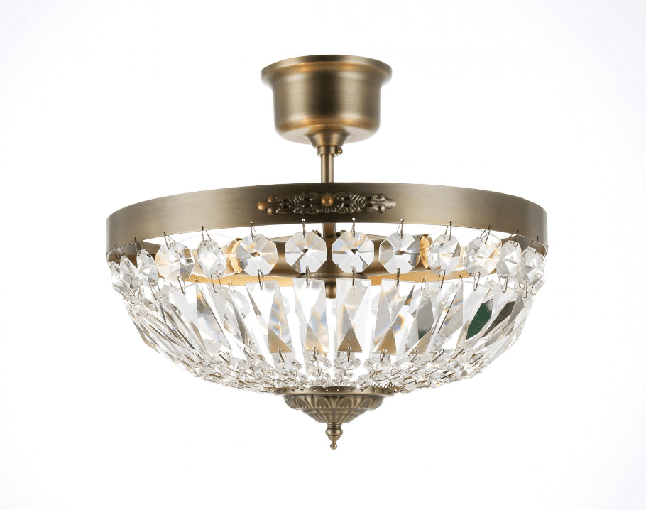 Rhea Ø35 Antiek messing kristal Van Norrsken Design - Deze indrukwekkende lamp is voorzien van sprankelend, met de hand geslepen klasse 1 K9 kristal dat het licht op magische wijze weerkaatst.