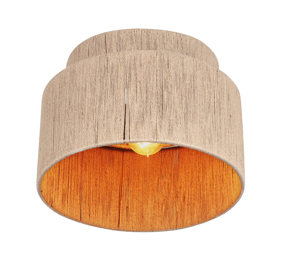 Smilla Ø30 Natuur plafondlamp Van Trio Lighting - Met de elegante combinatie van natuurlijk jute en matzwart metaal combineert Smilla rustieke charme met modern design - een perfect detail voor een stijlvol en harmonieus interieur.