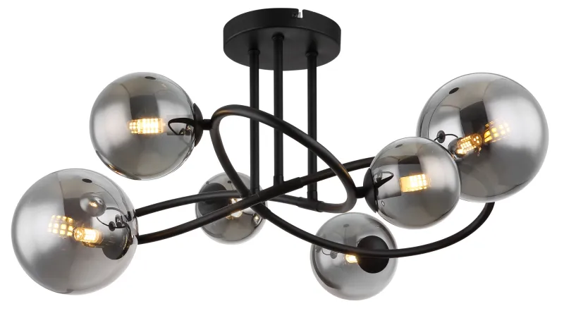 Riha 62cm Rookkleurig plafondlamp Van Globo Lighting - Uppt&auml;ck Riha &ndash; en imponerande plafond som skapar en elegant atmosf&auml;r i ditt hem.