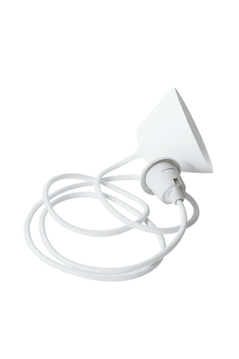 Plafondophanging textiel 2m Gebroken wit Van Alde & Lind - De kleur "offwhite" is neutraal en past op alle plafondlampenkappen, ongeacht de kleur.