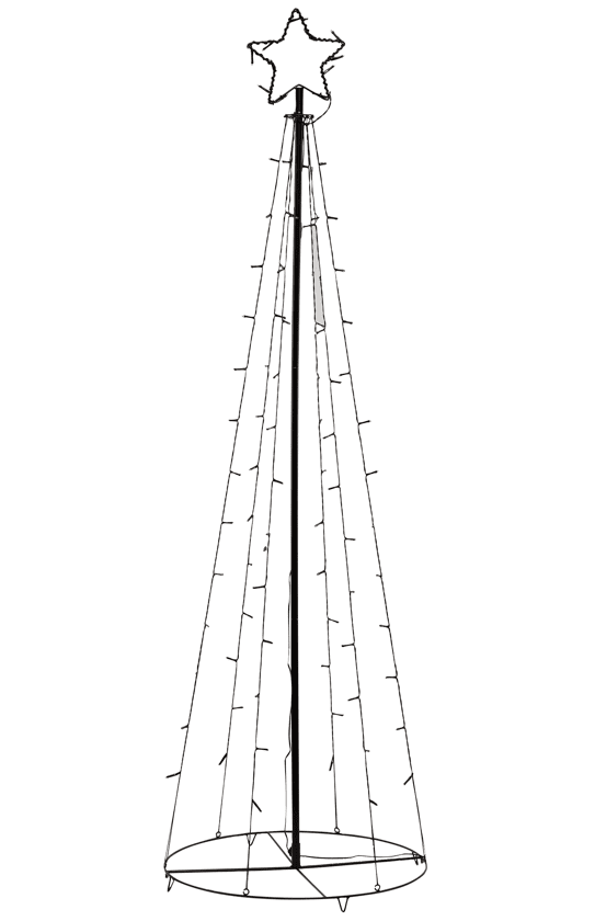 Kerstboom Van Metaal Zwart Van Pixie Design - Het elegante design en de glanzende ster op de bovenkant maken het een fantastische decoratie voor de tuin of veranda tijdens de kerstperiode.