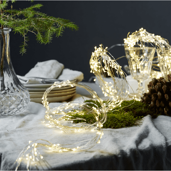Lichtsnoer Dew Drop Zilver Van Star Trading - Warm witte bundel dauwdruppel LED-lichtsnoeren met 80 stuks.