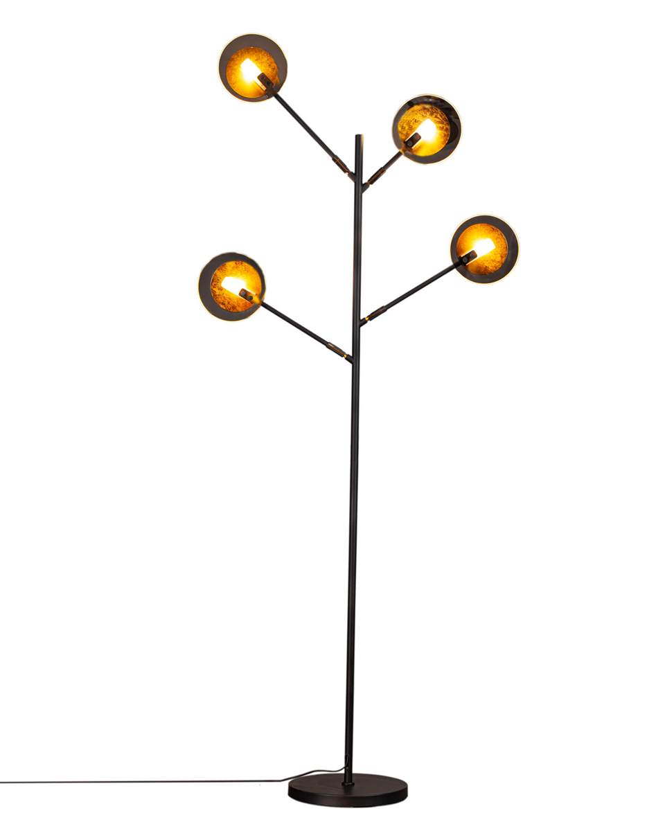 Turno Zwart vloerlamp Van By Rydéns - De Turno vloerlamp heeft geen achterkant, u kunt zelf kiezen of u de lichtbronnen, die in een buis van matglas zijn ondergebracht, centraal wilt hebben of dat u ze liever verborgen en aan de achterkant wilt hebben.