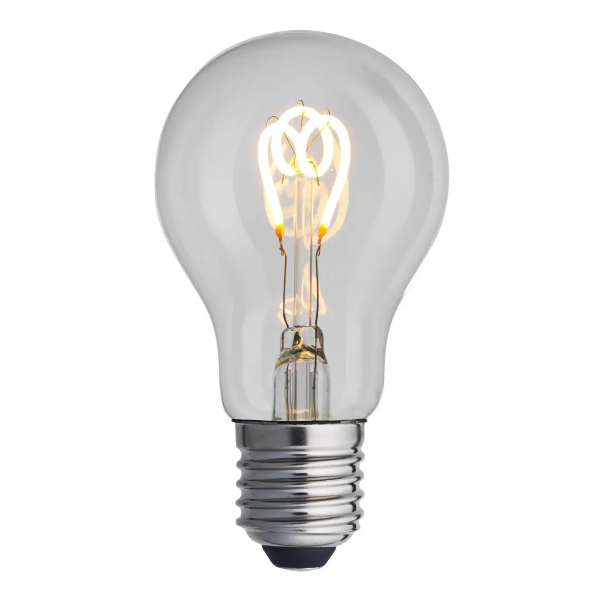 E27 normal 3W 2200K Dimbaar Transparant Van Unison - De UNI-FLEX normale heldere E27 dimbare lichtbron met een lichtopbrengst van 3W en een warm licht van 2200K zorgt voor een elegante en comfortabele verlichting.