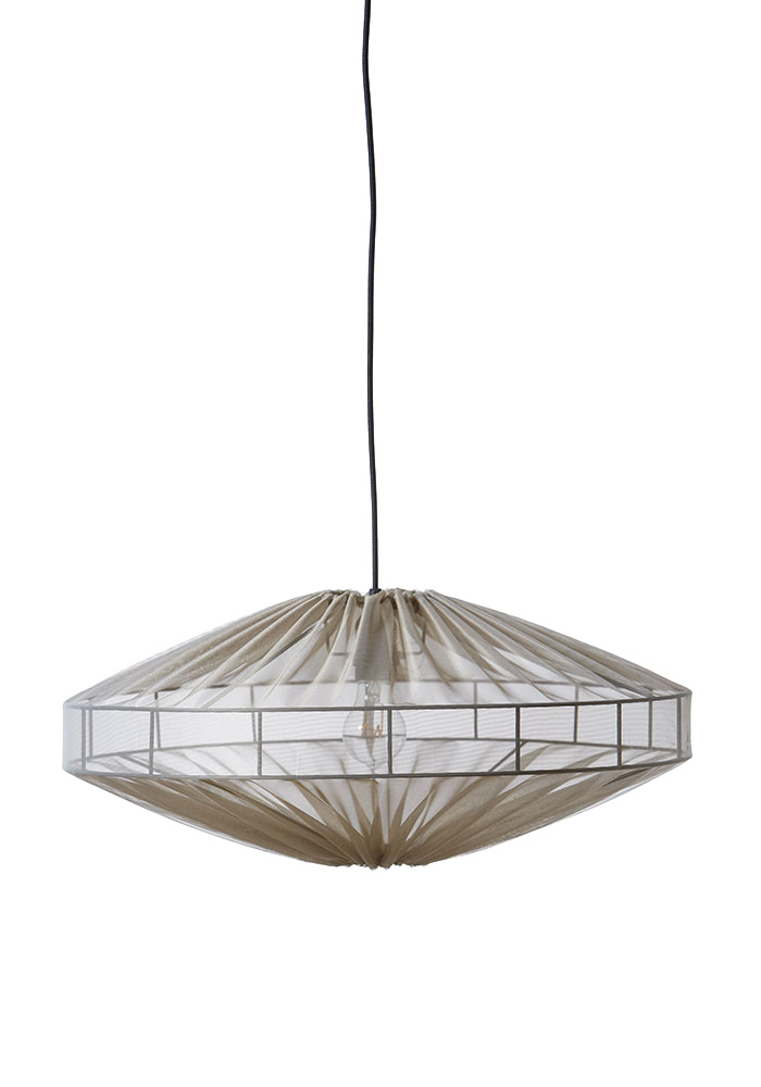 Alba Lampenkap Excl. Ophanging Ø58 Bruin hanglamp Van Alde & Lind - Met de semi-transparante stof in bruin/grijs heeft de lampenkap Alba een verfijnde en elegante uitstraling.