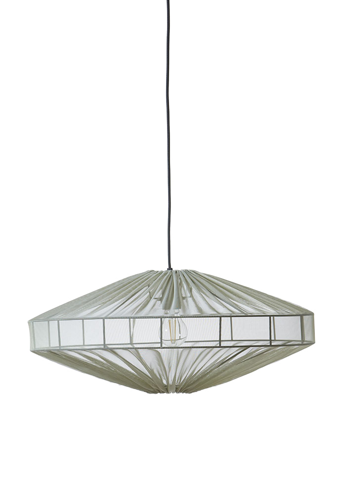 Alba Lampenkap Excl. Ophanging Ø58 Groente hanglamp Van Alde & Lind - Met de semi-transparante stof in saliegroen heeft de lampenkap Alba een verfijnde en elegante uitstraling.