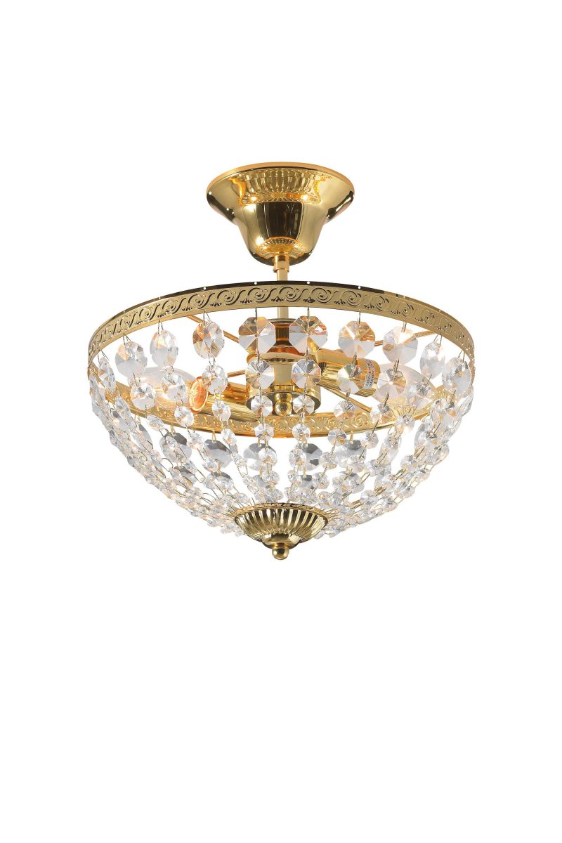 Hanaskog Ø30 Goud kristal Van Markslöjd - De kristallen plafondlamp combineert elegantie en functionaliteit en is daarmee een perfecte aanvulling op uw interieur.