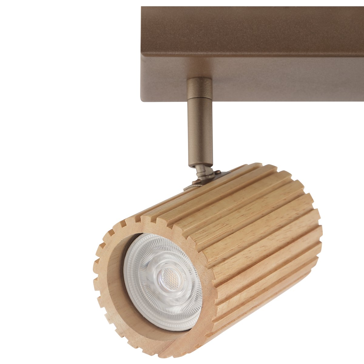 Lakewood 2 Bruin spot Van Brilliant - De combinatie van hout en metaal geeft de lamp een moderne maar natuurlijke uitstraling.
