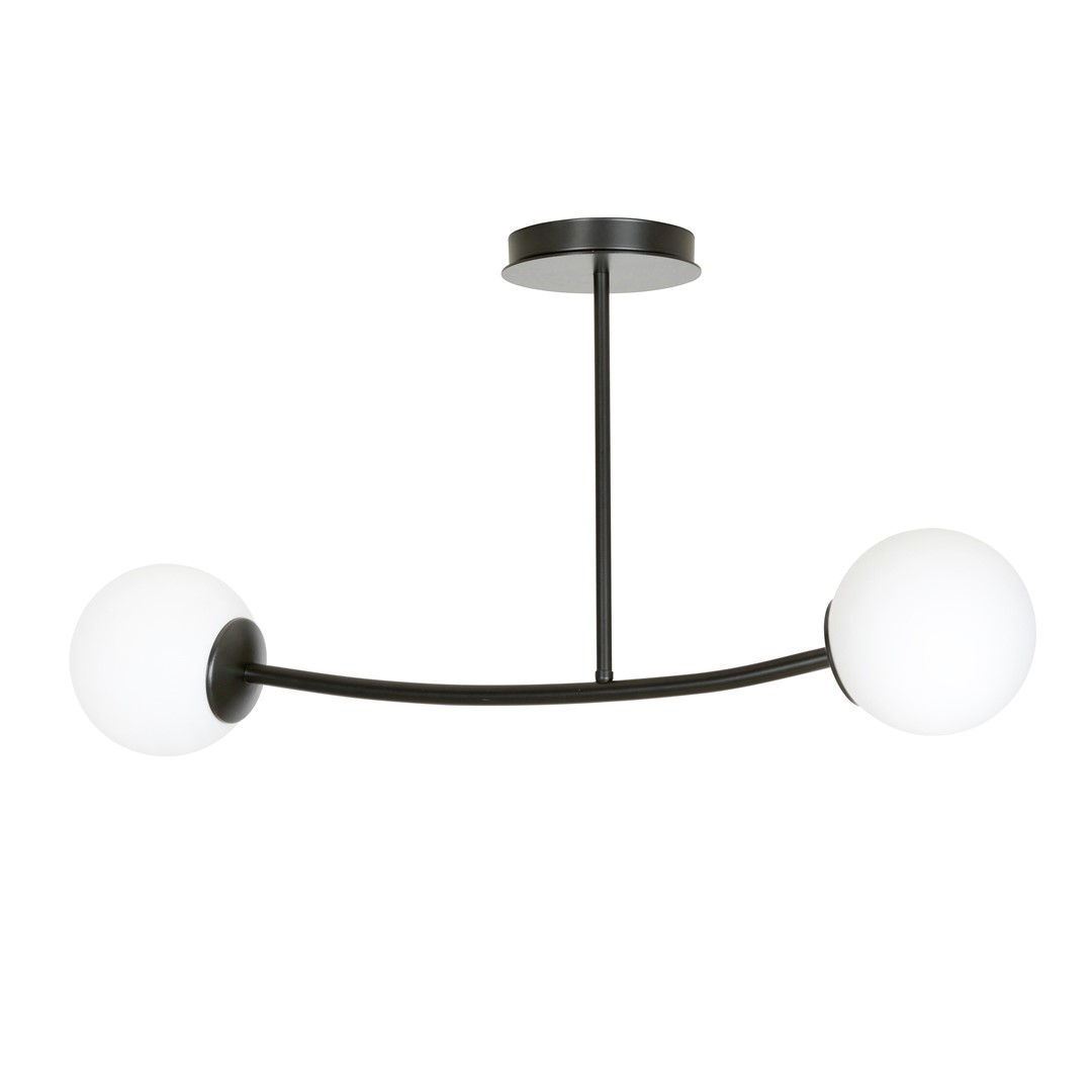 Halldor 80cm Zwart plafondlamp Van Emibig Lighting - Het komt vooral mooi tot zijn recht in de woonkamer of hal, waar het een unieke en uitnodigende sfeer cre&euml;ert.
