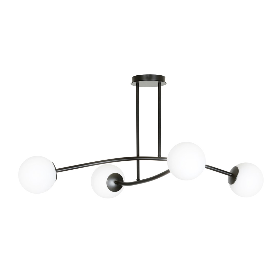 Halldor 108cm Zwart hanglamp Van Emibig Lighting - Ze komen vooral mooi tot hun recht boven een tafel of aanrecht, waar ze een unieke en uitnodigende sfeer cre&euml;ren.