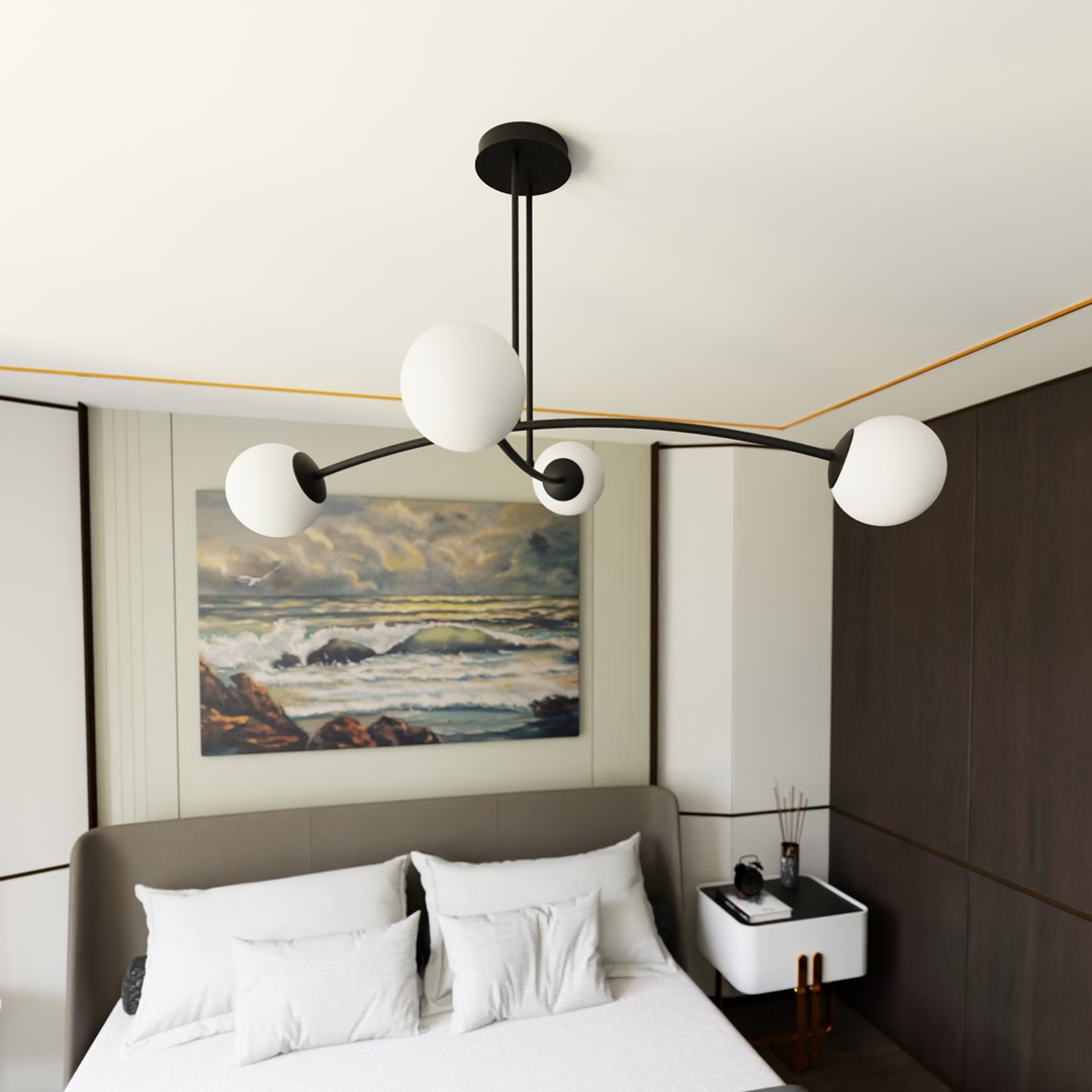 Halldor 108cm Zwart hanglamp Van Emibig Lighting - Ze komen vooral mooi tot hun recht boven een tafel of aanrecht, waar ze een unieke en uitnodigende sfeer cre&euml;ren.