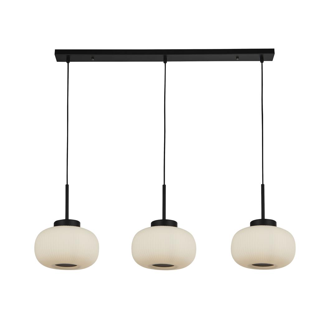 Lumina 104cm Zwart hanglamp Van Searchlight - Lumina is de perfecte plafondlamp voor boven de keuken, eettafel of als elegant detail in de woonkamer.