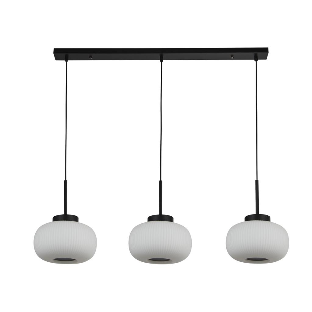 Lumina 104cm Zwart hanglamp Van Searchlight - Lumina is de perfecte plafondlamp voor boven de keuken, eettafel of als elegant detail in de woonkamer.