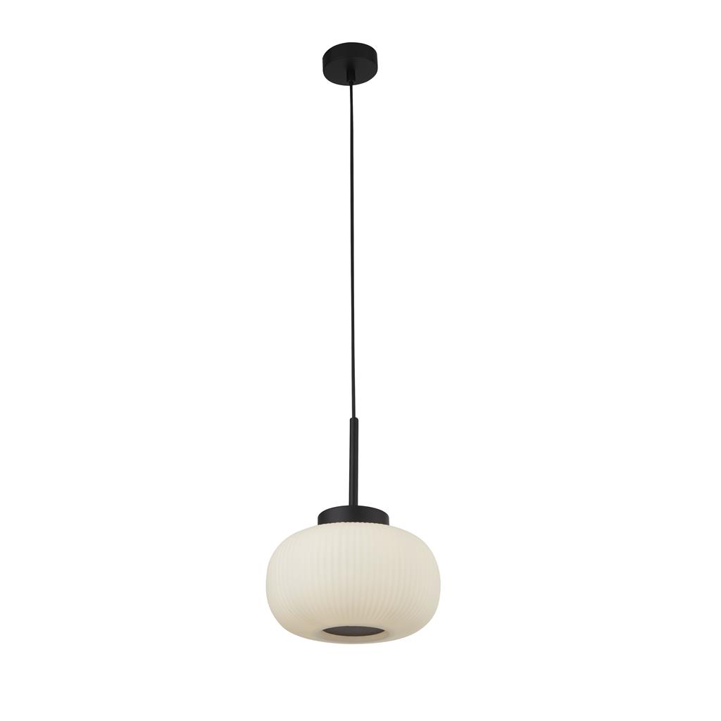 Lumina Ø24 Zwart hanglamp Van Searchlight - Lumina is de perfecte plafondlamp voor boven de keuken, eettafel of als elegant detail in de woonkamer.