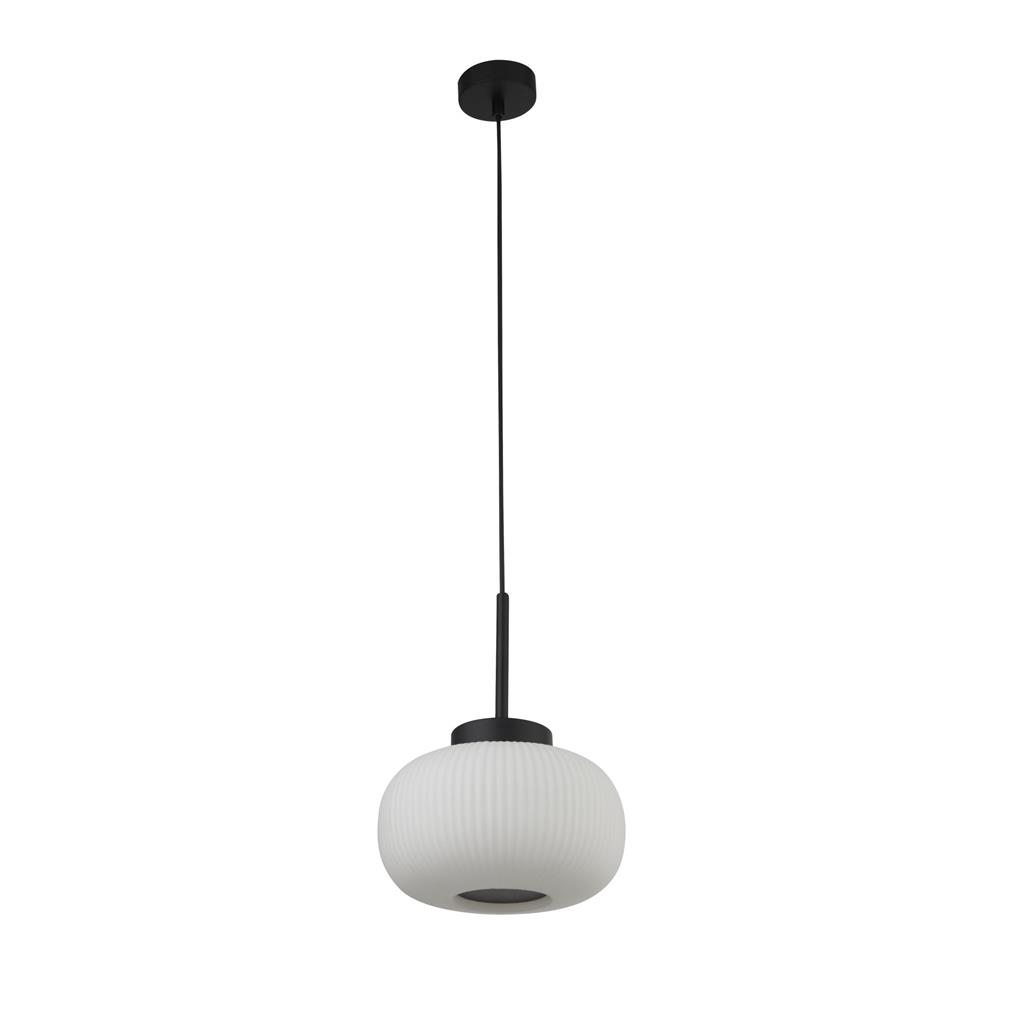 Lumina Ø24 Zwart hanglamp Van Searchlight - Lumina is de perfecte plafondlamp voor boven de keuken, eettafel of als elegant detail in de woonkamer.