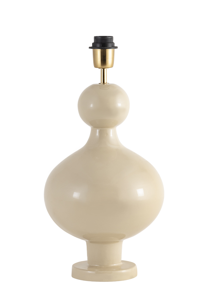 Fiona 40cm Crème wit lampenvoet Van Alde & Lind - De zacht afgeronde, klassieke vorm wordt gecombineerd met een hoogglanzend, emailachtig oppervlak dat de lamp een stijlvolle en moderne uitstraling geeft.