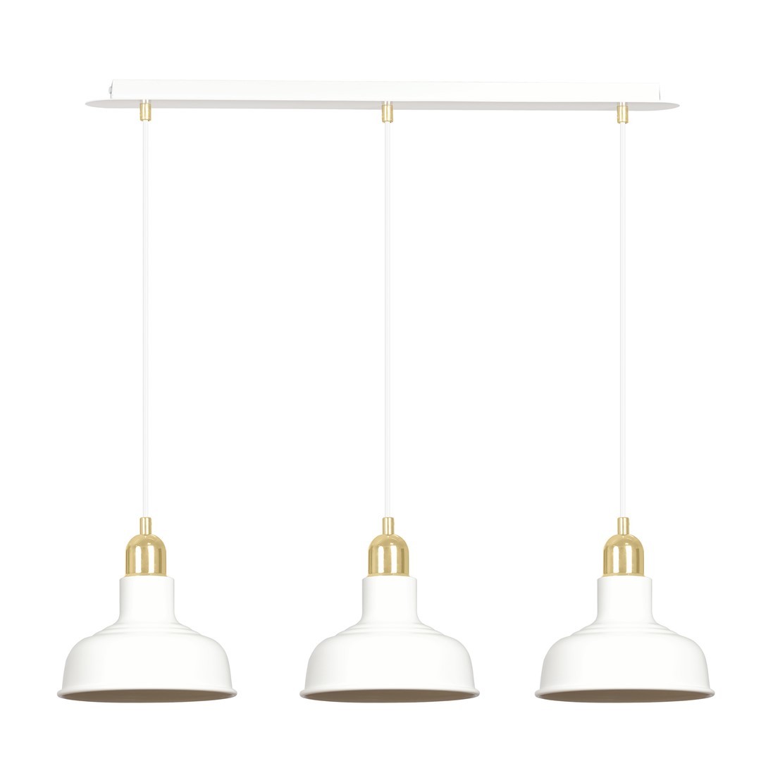 Ibor 72cm Wit hanglamp Van Emibig Lighting - De lamp heeft open metalen kappen, waardoor de lamp zelfs grote ruimtes effectief kan verlichten.