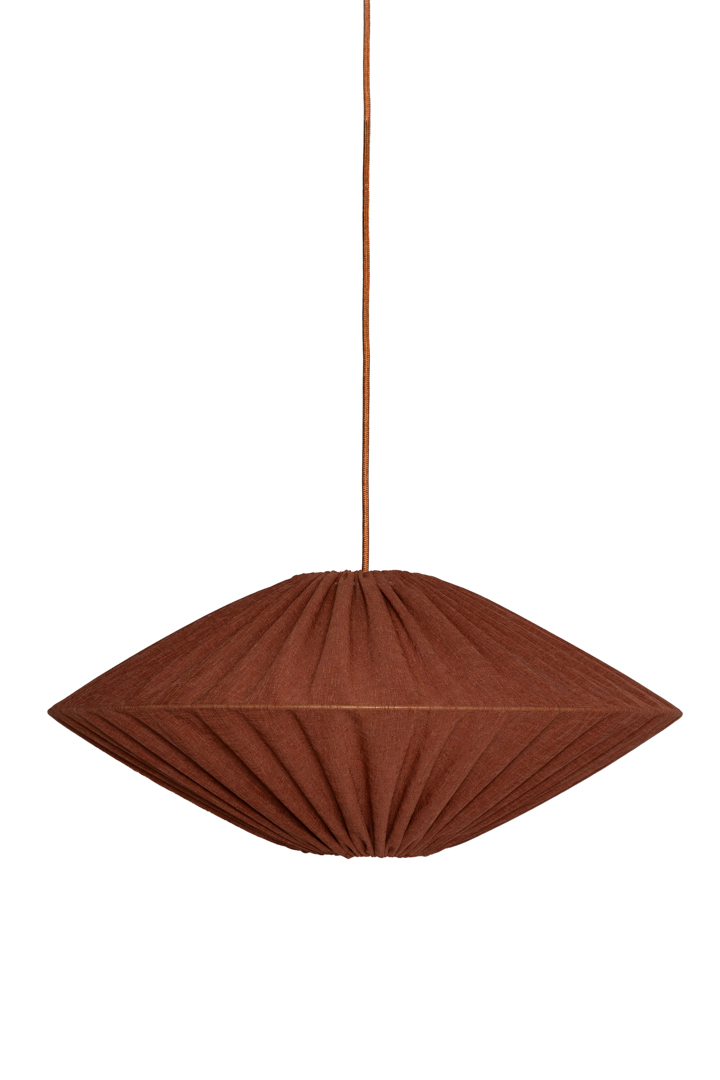 Figo Lampenkap Excl. Ophanging Ø58 Roest hanglamp Van Alde & Lind - De stof is van polyester, maar heeft een mooie "linnenlook" in de kleur "roest".