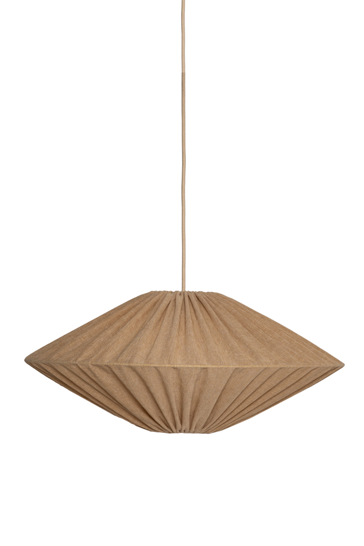 Figo Lampenkap Excl. Ophanging Ø58 Honing hanglamp Van Alde & Lind - De stof is van polyester, maar heeft een mooie "linnenlook" in de kleur "honing".
