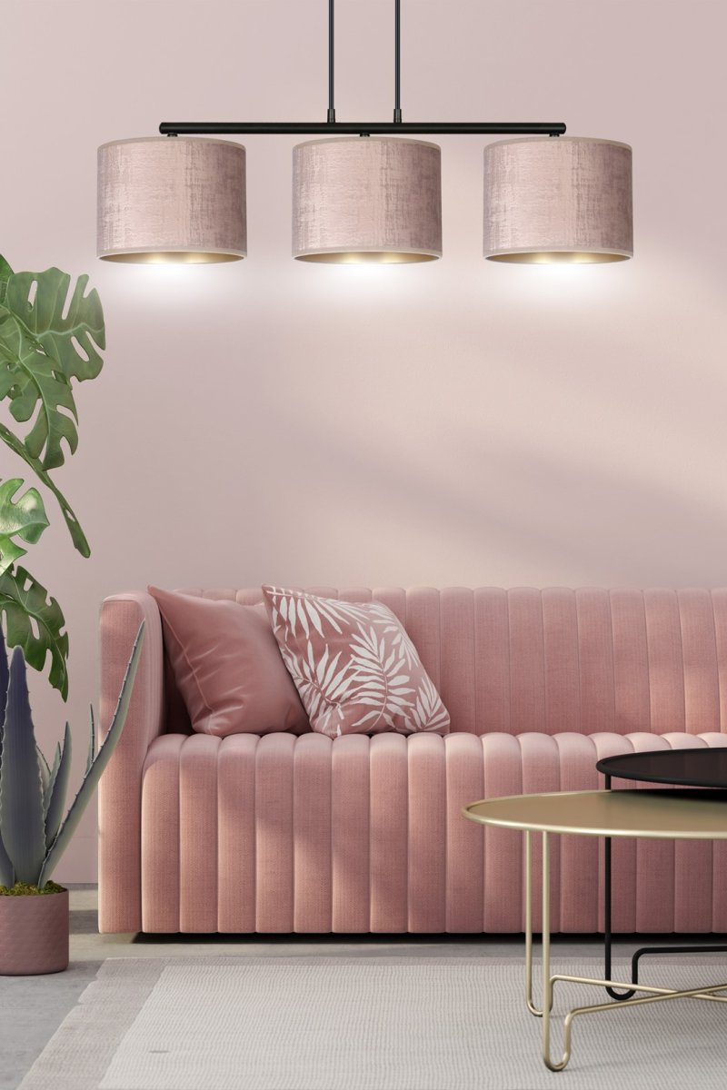 Hilde 72cm Roze hanglamp Van Emibig Lighting - Dankzij de eenvoudige constructie en het elegante kleurenschema is Hilde een veelzijdige keuze die past in veel verschillende kamers en stijlen.