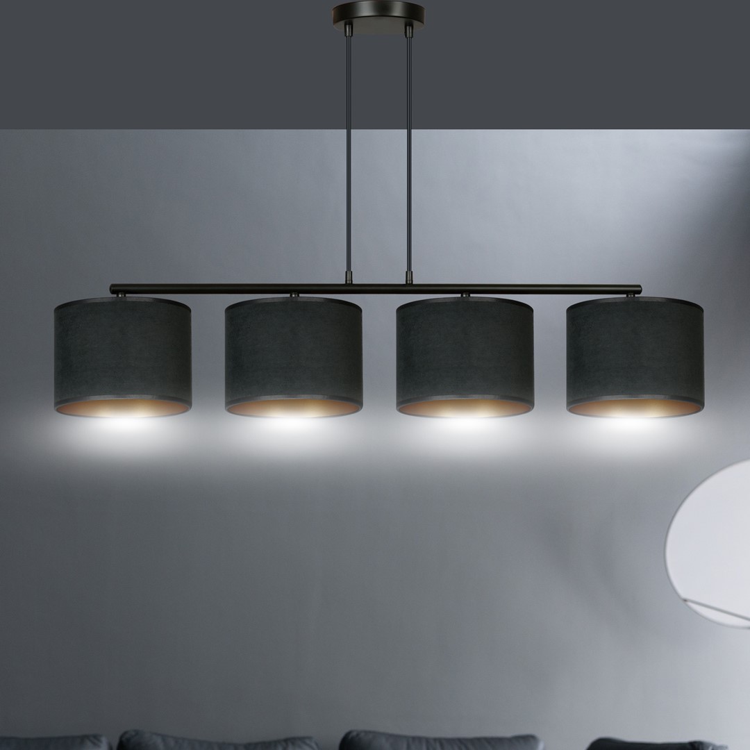 Hilde 100cm Zwart hanglamp Van Emibig Lighting - Dankzij de eenvoudige constructie en het elegante kleurenschema is Hilde een veelzijdige keuze die past in veel verschillende kamers en stijlen.
