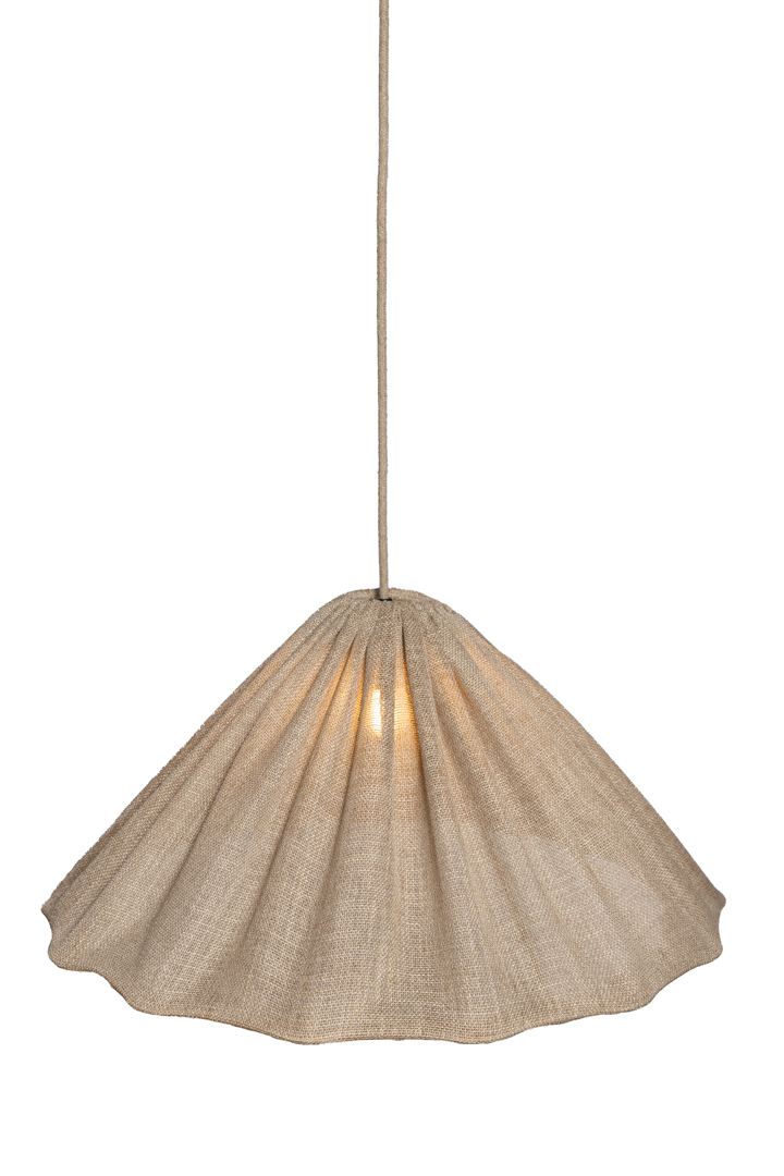 Fuji Lampenkap Excl. Ophanging Ø58 Beige hanglamp Van Alde & Lind - De beige stof met het licht ruwe, gestructureerde oppervlak geeft de lampenkap bovendien een prachtige gloed als een traan.