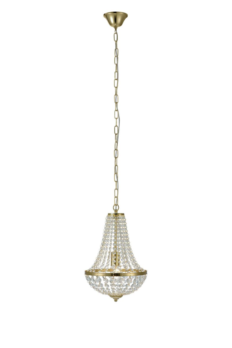 Gränsö Ø30 Messing kristal Van Markslöjd - Klassieke rand&ouml; in geborsteld messing en prachtige kristallen, hier in een kleinere versie met een diameter van 30 cm.