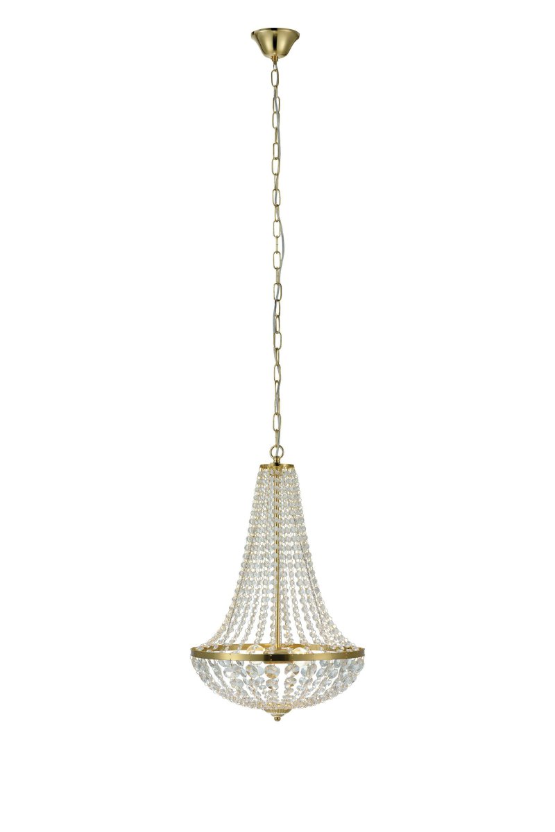 Gränsö Ø40 Messing kristal Van Markslöjd - Klassieke rand&ouml; in geborsteld messing met prachtige kristallen is een tijdloze plafondlamp die een elegante uitstraling geeft aan elke kamer.
