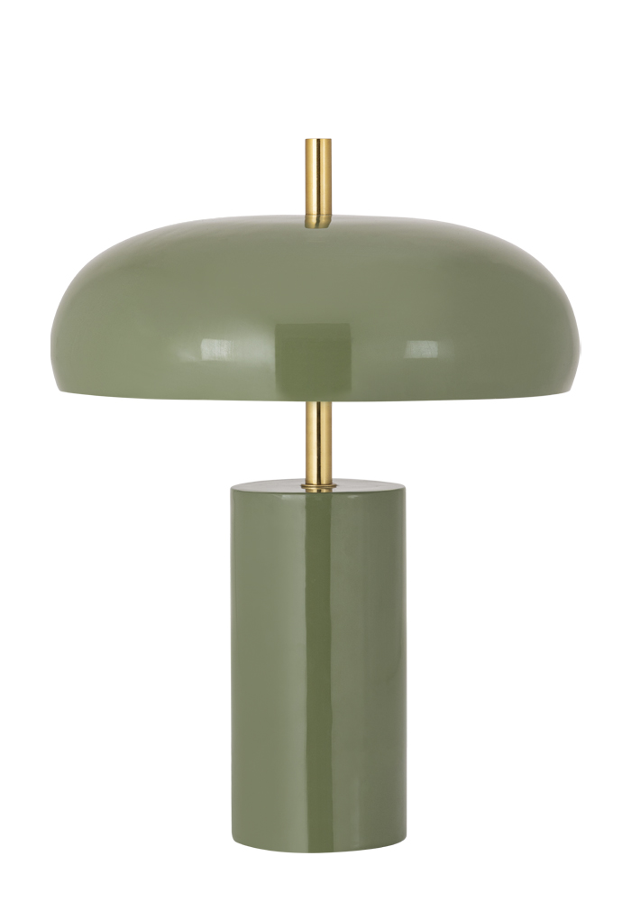 Lex 40cm Groente tafellamp Van Alde & Lind - Lex is een moderne metalen tafellamp met een doffe groene kleur en een hoogglanzende, emaille-achtige afwerking.