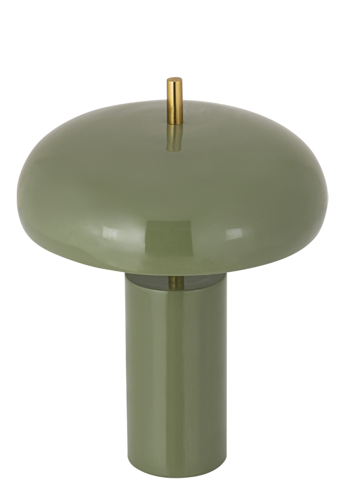 Lex 40cm Groente tafellamp Van Alde & Lind - Lex is een moderne metalen tafellamp met een doffe groene kleur en een hoogglanzende, emaille-achtige afwerking.