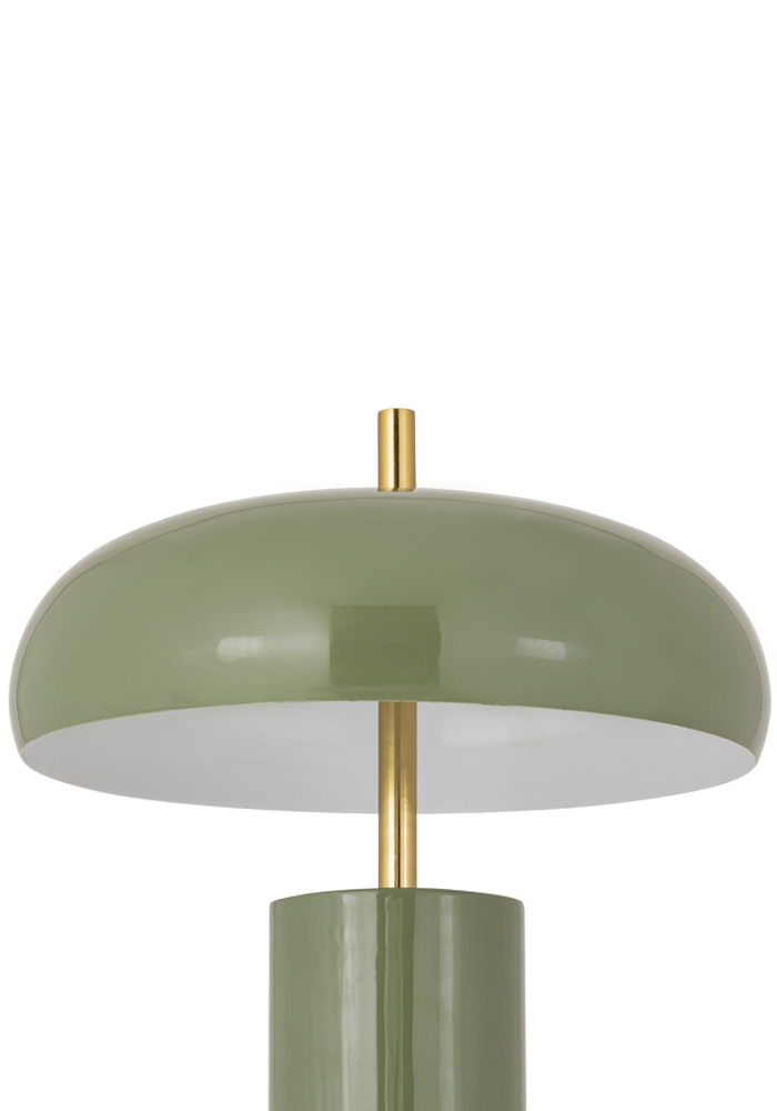 Lex 40cm Groente tafellamp Van Alde & Lind - Lex is een moderne metalen tafellamp met een doffe groene kleur en een hoogglanzende, emaille-achtige afwerking.