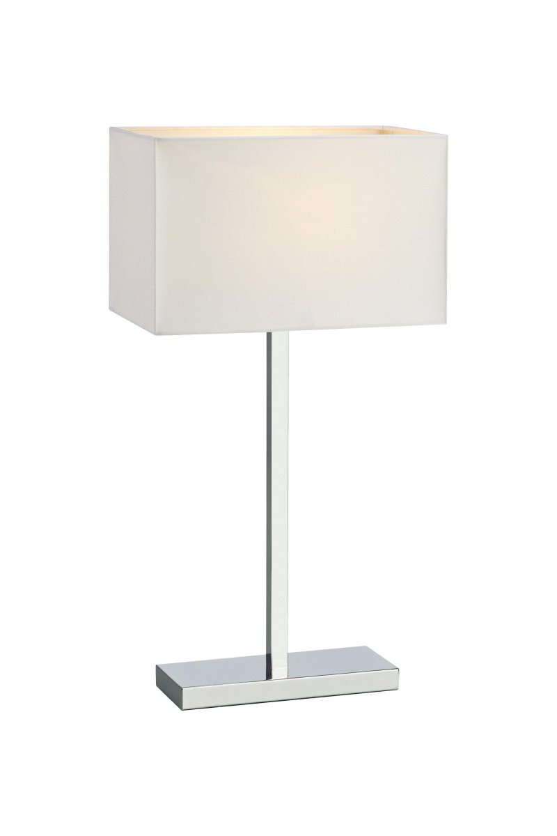 Savoy 50cm Wit tafellamp Van Markslöjd - De Savoy tafellamp met chroom en witte textielkap heeft een elegant en stijlvol design.
