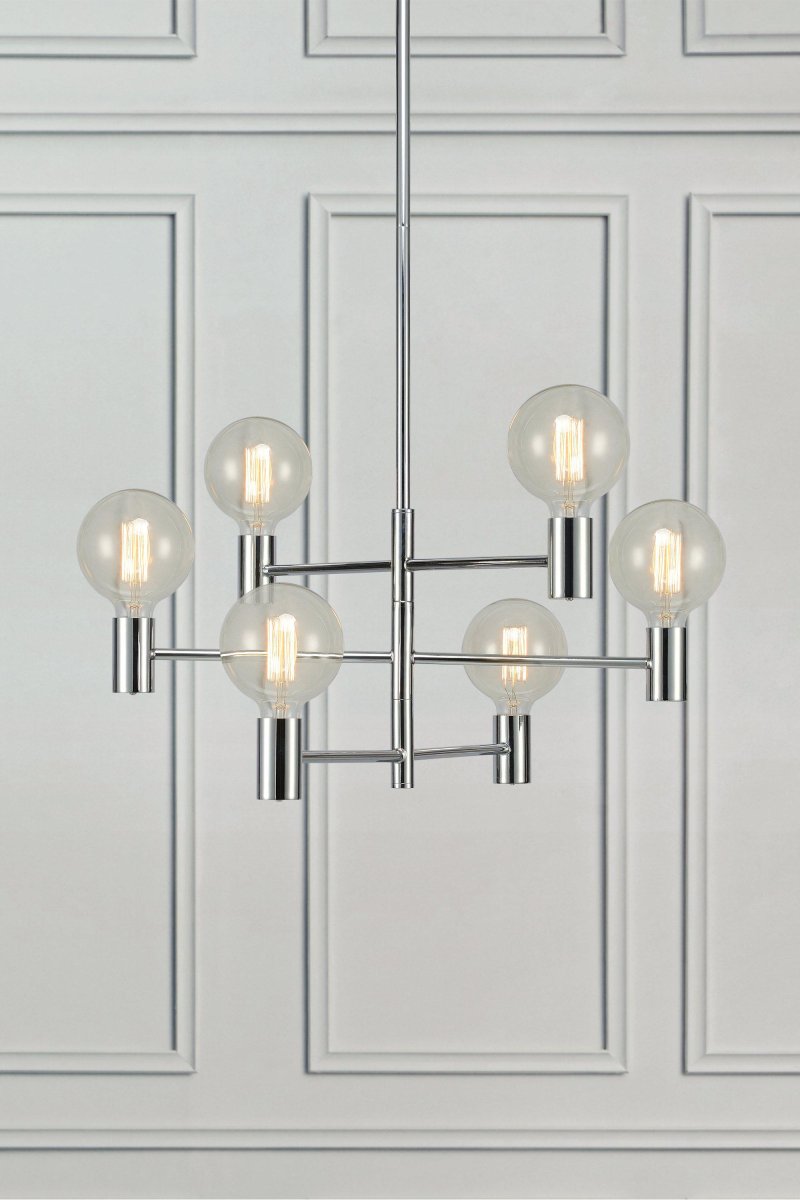 Capital Ø62 Chroom hanglamp Van Markslöjd - Capital is een moderne plafondlamp die een elegant en minimalistisch design combineert met een industri&euml;le stijl.