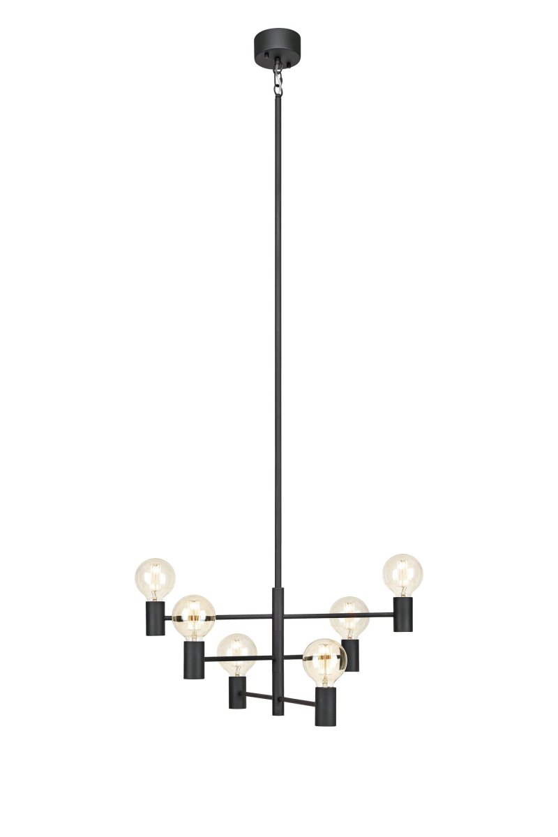 Capital Ø62 Zwart hanglamp Van Markslöjd - Capital is een moderne plafondlamp die een elegant en minimalistisch design combineert met een industri&euml;le stijl.