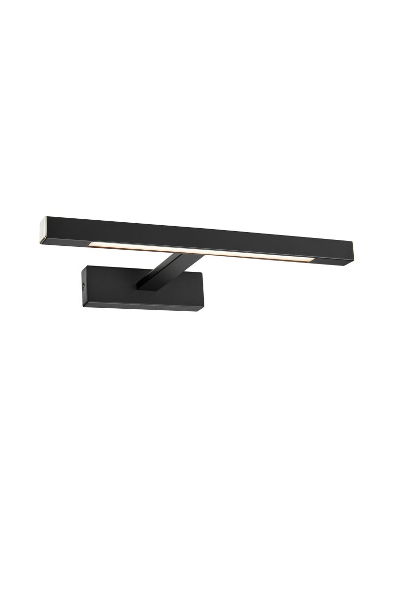 Neptunus 38cm Zwart badkamerlamp Van Markslöjd - De zwarte metalen afwerking zorgt voor een verfijnde en minimalistische uitstraling, terwijl het slanke, lineaire ontwerp ervoor zorgt dat het licht gelijkmatig over het gehele oppervlak wordt verspreid.