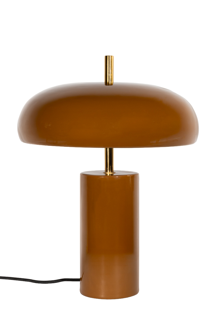 Lex 40cm Bruin tafellamp Van Alde & Lind - Lex is een moderne tafellamp van metaal met een warme bruine kleur en een hoogglanzende, emaille-achtige afwerking.