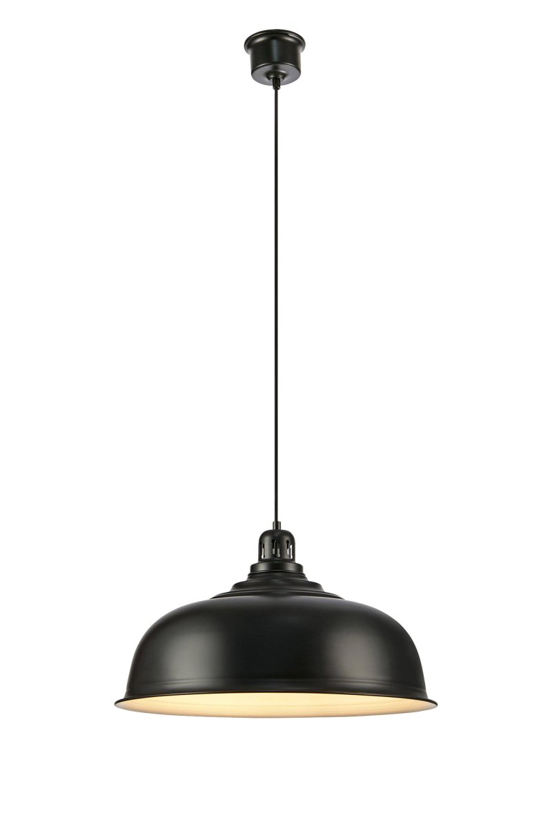 Port Ø50 Zwart hanglamp Van Markslöjd - Met een diameter van 50 cm en een witte binnenkant verspreidt hij een mooi licht.