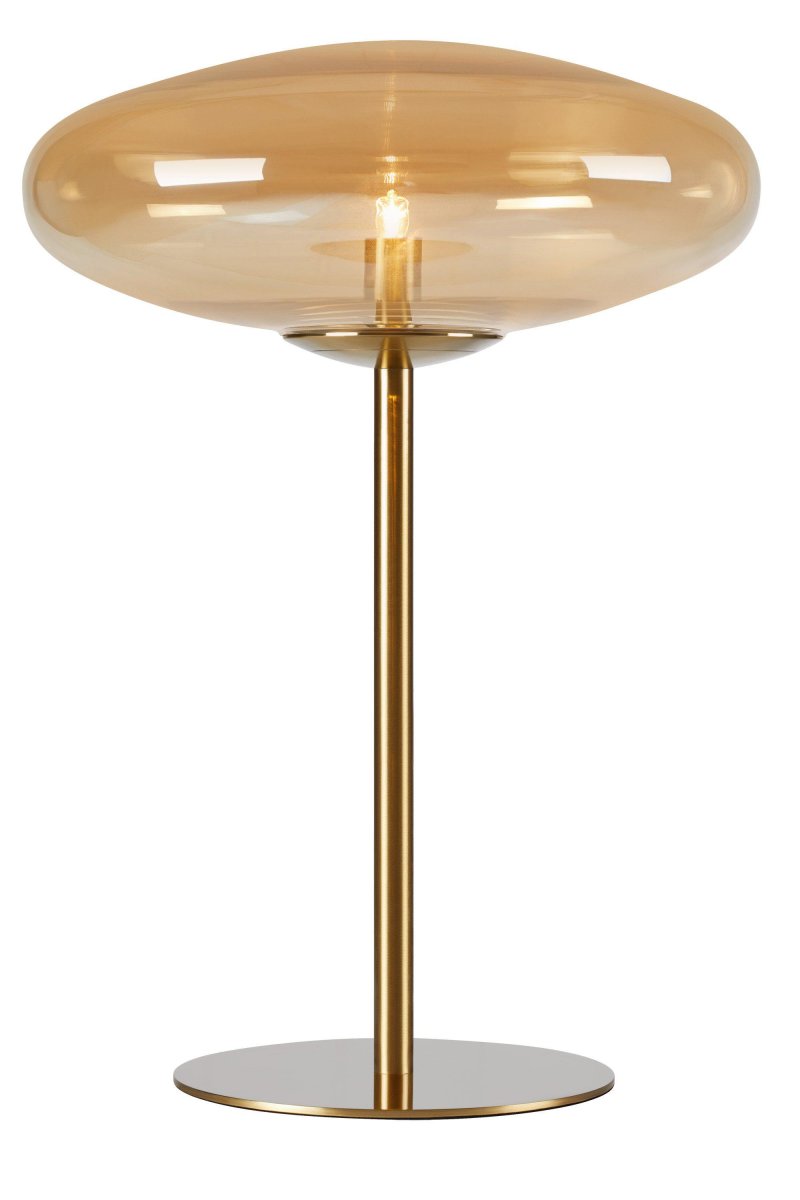 Locus 40cm Messing tafellamp Van Markslöjd - De ronde, zachte vormen van de lamp en de stijlvolle, messingkleurige metalen voet geven de lamp een moderne uitstraling die elk oppervlak verfraait.