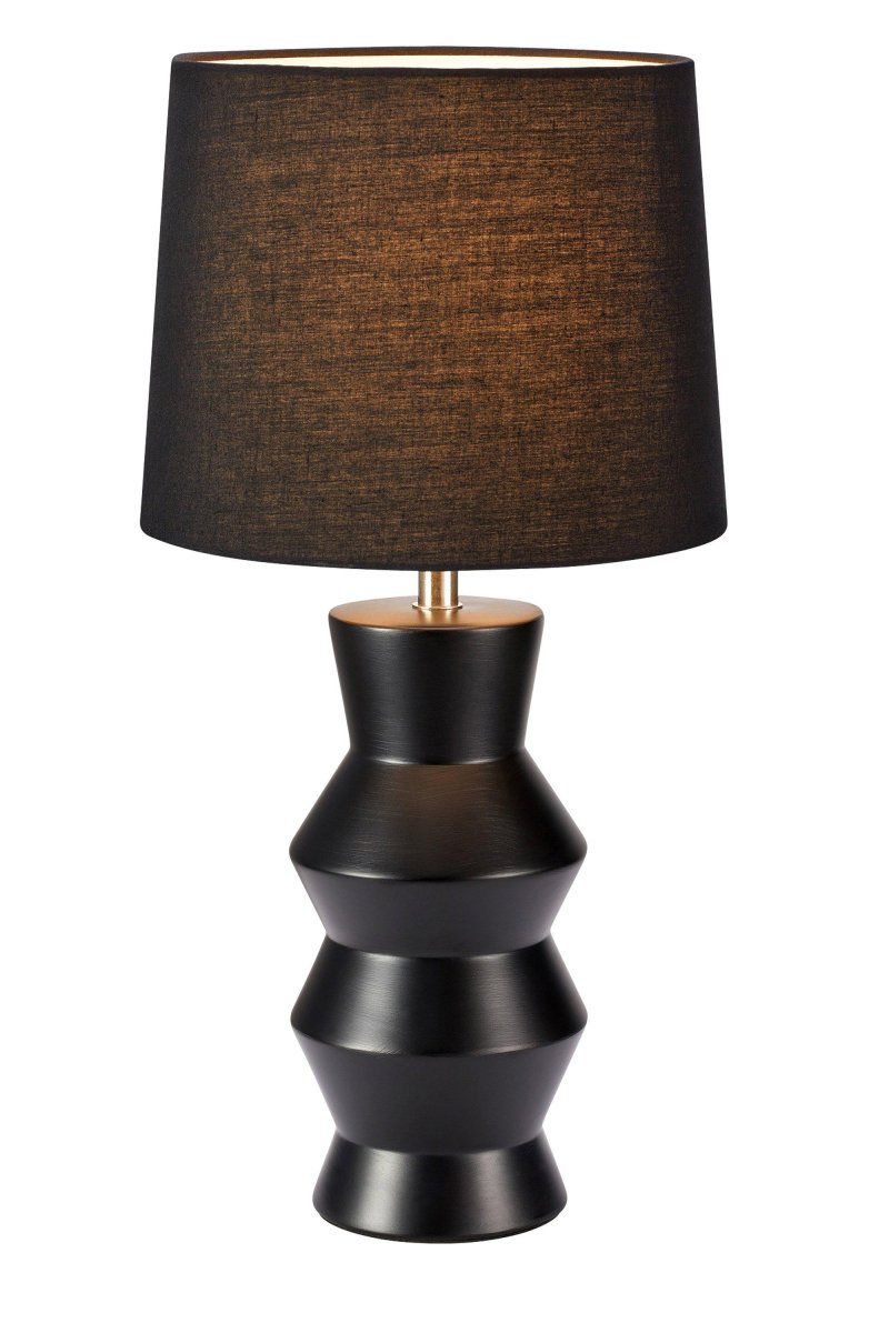 Sienna 46cm Zwart tafellamp Van Markslöjd - De Sienna tafellamp is een stijlvolle zwarte lamp met een mooie keramische voet en een zwarte textielen kap die zacht licht creëert.