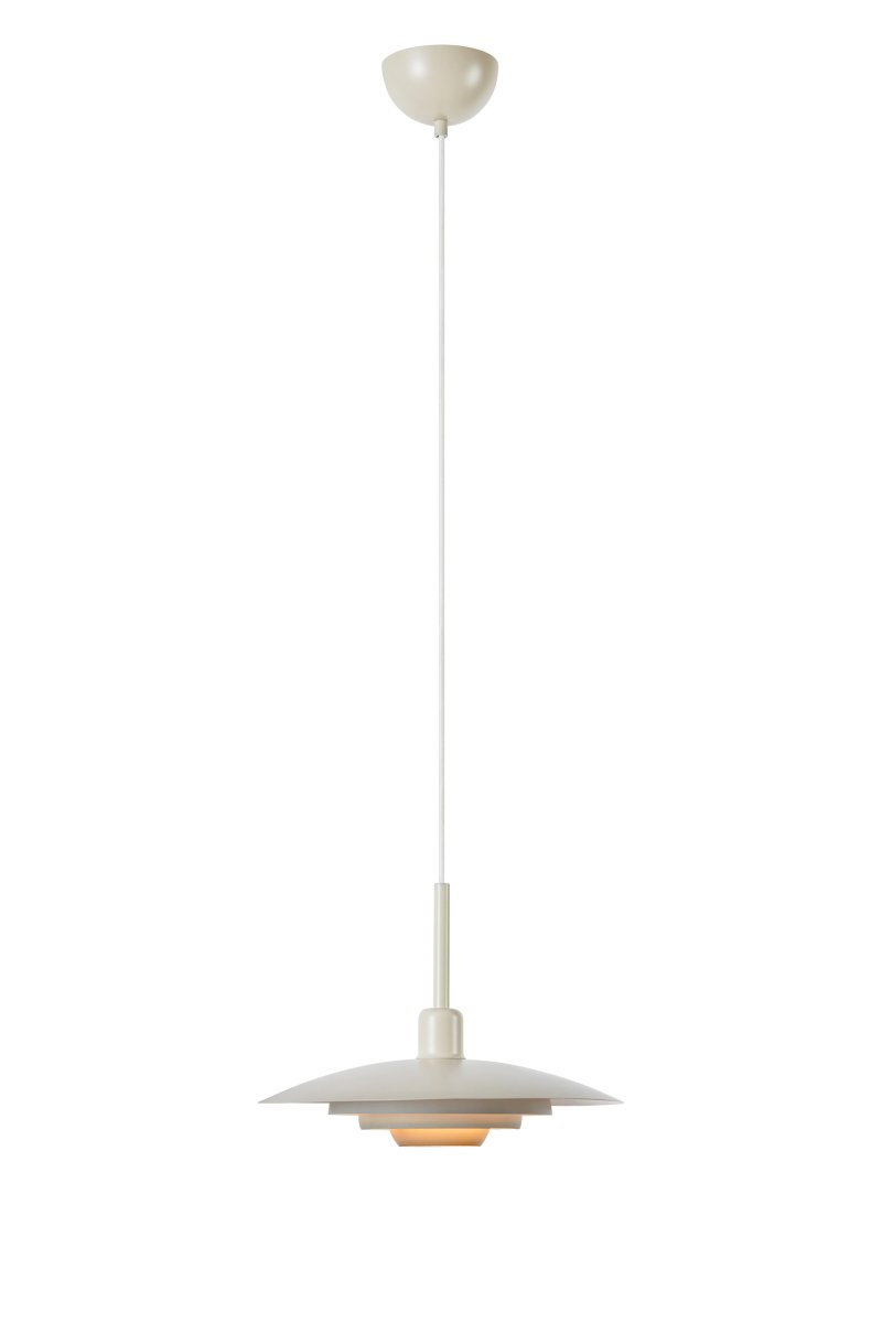 Piny Ø35 Beige hanglamp Van Markslöjd - Klassieke plafondlamp met een modern design, met een kap en plafondkap van beige gelakt metaal.