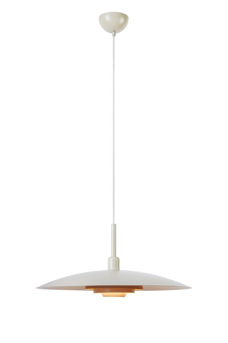 Piny Ø57 Beige hanglamp Van Markslöjd - Klassieke plafondlamp met een modern design, met een kap en plafondkap van beige gelakt metaal.