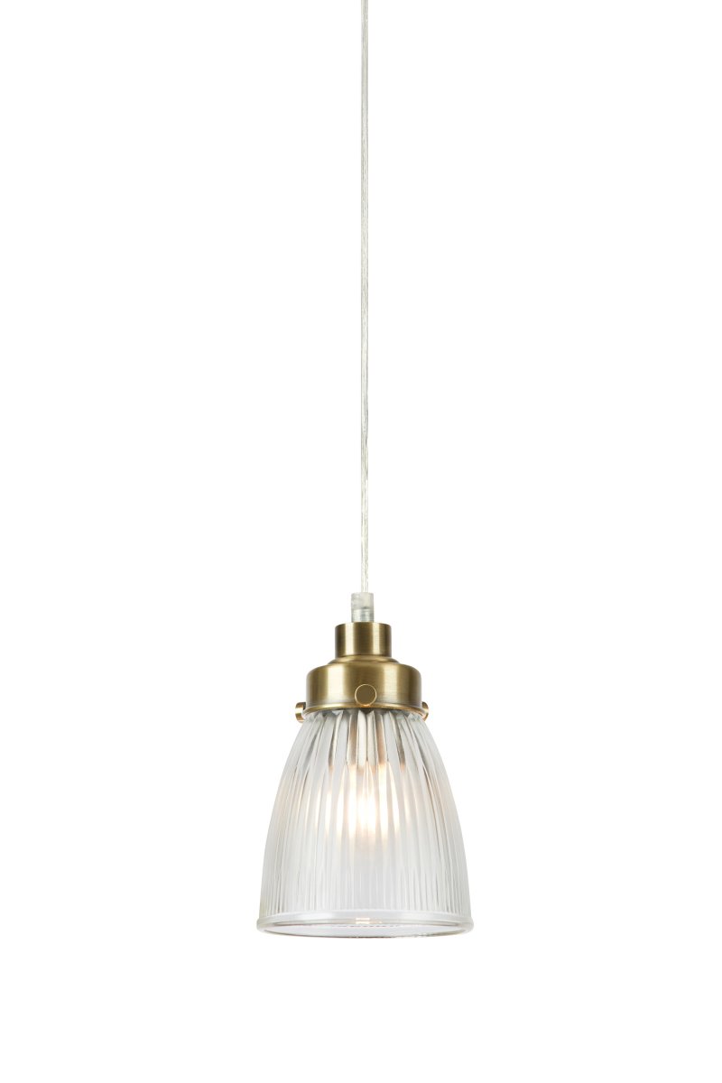 Bellis Ø10 Transparant/antiek messing raamlamp Van Markslöjd - Raamlamp van transparant glas met fijne details in antiek messing afwerking - een tijdloze combinatie die een warme en gastvrije sfeer geeft in het raam of een hoek.